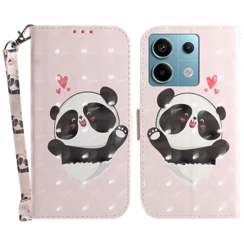 Fliptok Poco X6 5g Panda Love Szíjjal