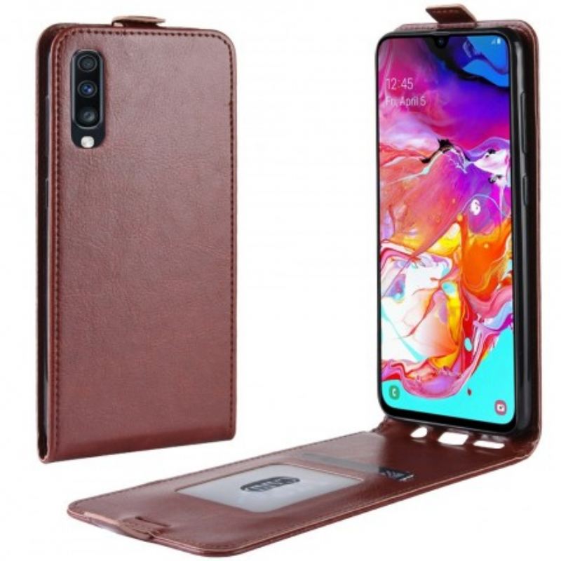 Fliptok / Bőrtok Samsung Galaxy A70 Összecsukható Bőr Hatás