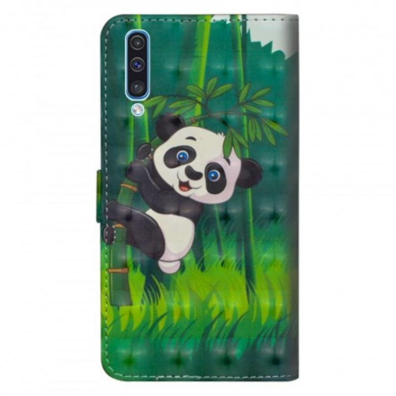 Fliptok / Bőrtok Samsung Galaxy A70 Panda És Bambusz