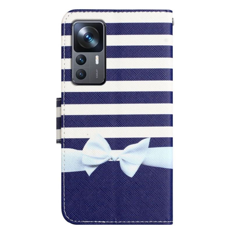 Fliptok / Bőrtok Xiaomi 12T / 12T Pro szíjjal Navy Szíj