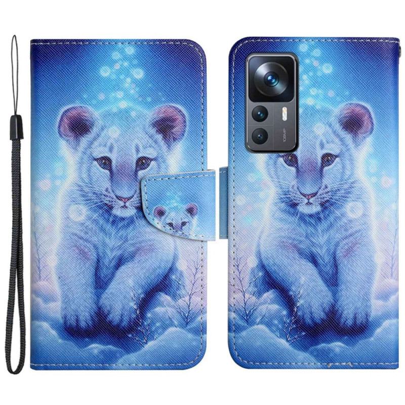 Kinyitható Tokok Xiaomi 12T / 12T Pro szíjjal Baba Leopard Szíjjal