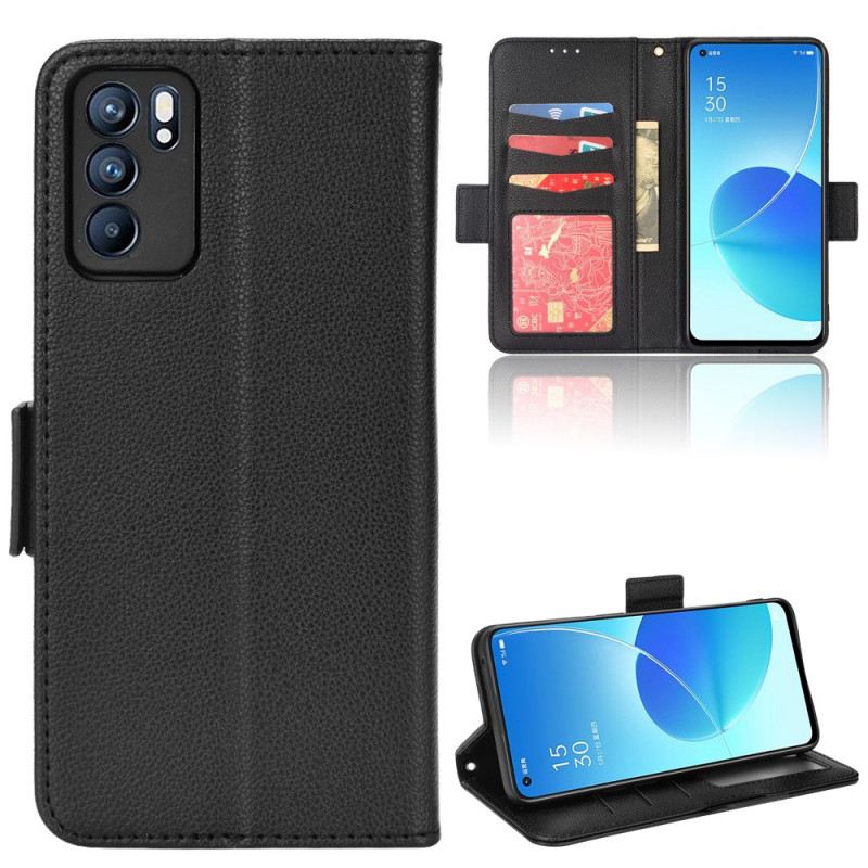 Fliptok / Bőrtok Oppo Reno 6 5G Flap Dupla Új Színek