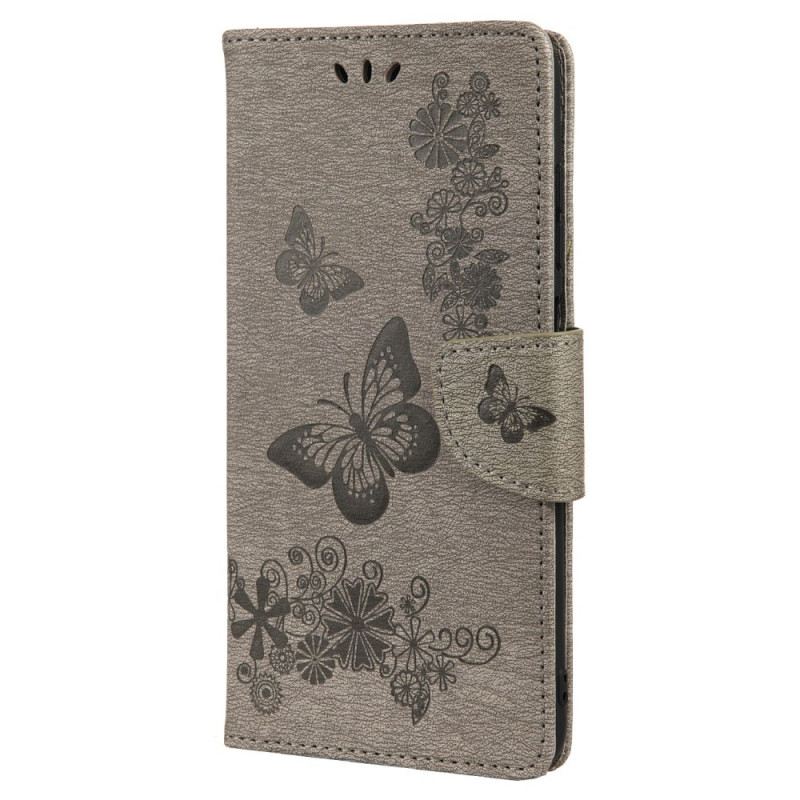 Fliptok / Bőrtok Oppo Reno 6 5G szíjjal Splendid Strap Butterflies