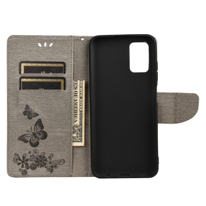 Fliptok / Bőrtok Oppo Reno 6 5G szíjjal Splendid Strap Butterflies