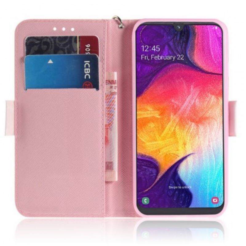 Fliptok / Bőrtok Samsung Galaxy A50 szíjjal Pántos Szivattyú