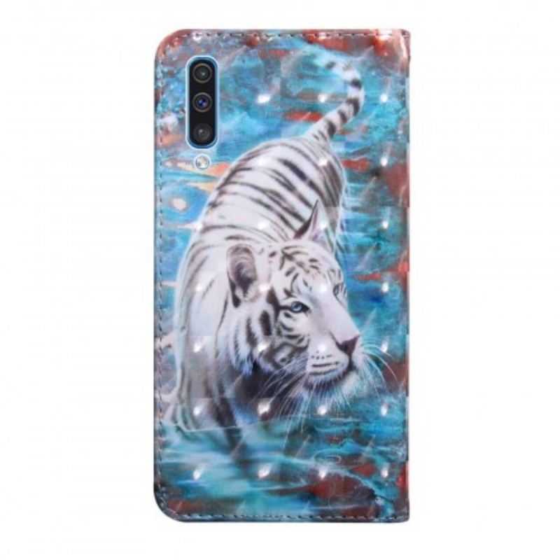 Fliptok / Bőrtok Samsung Galaxy A50 Tigris A Vízben