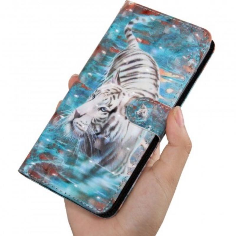 Fliptok / Bőrtok Samsung Galaxy A50 Tigris A Vízben