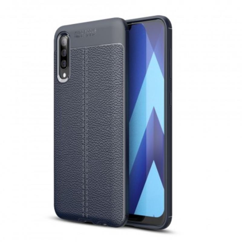 Tok Samsung Galaxy A50 Dupla Vonalú Litcsi Bőrhatás