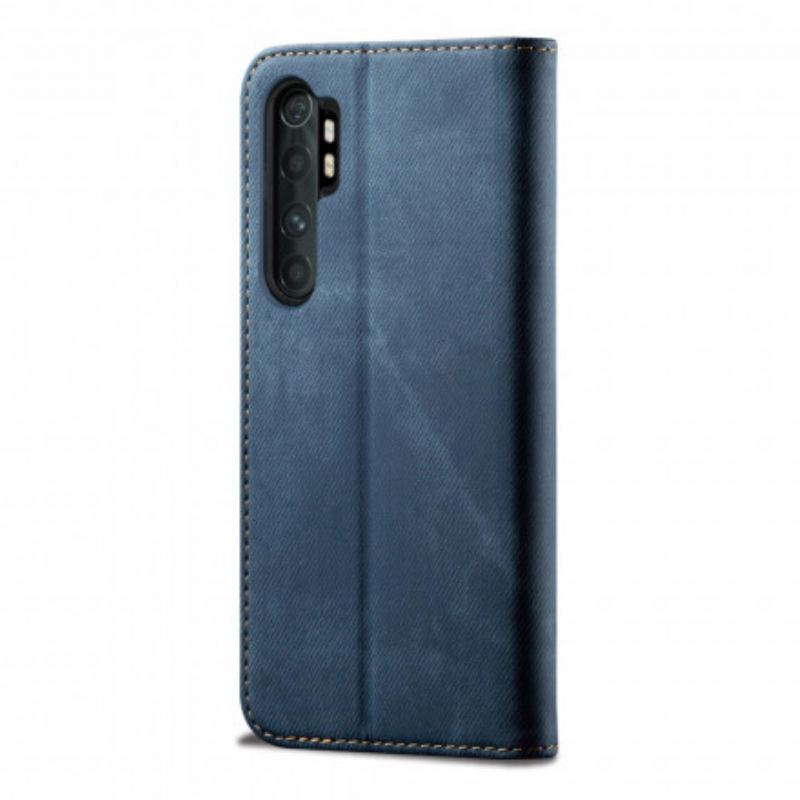 Fliptok Xiaomi Mi Note 10 Lite Bőrtok Farmer Szövet