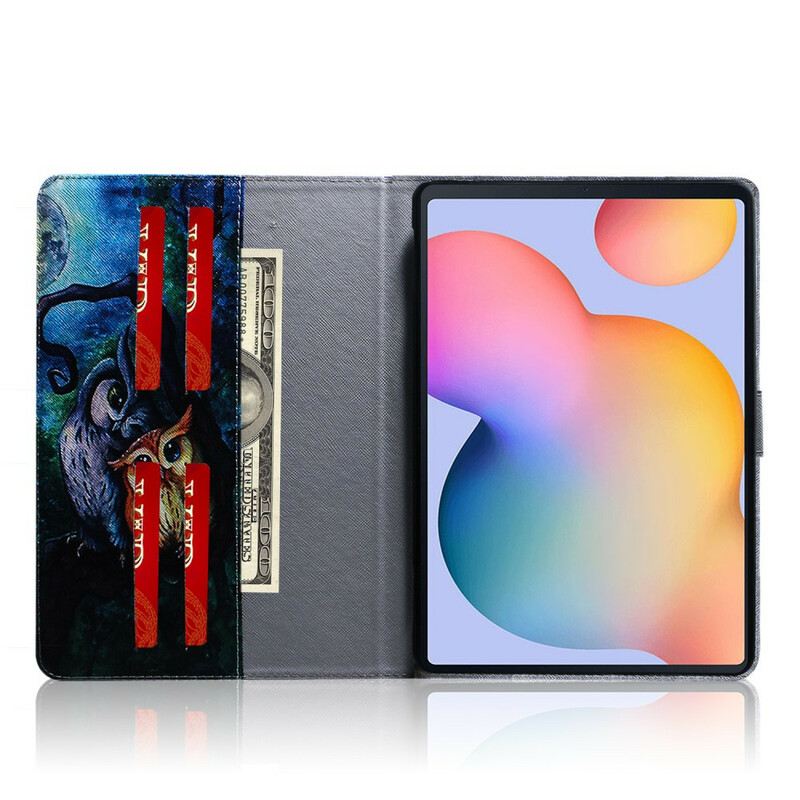 Fliptok / Bőrtok Samsung Galaxy Tab S6 Lite Baglyok Festése