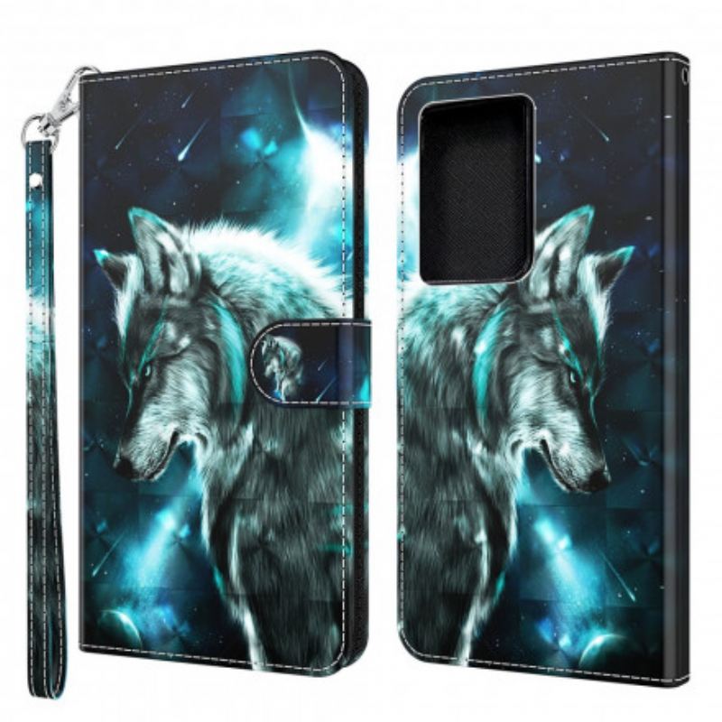 Fliptok / Bőrtok Samsung Galaxy S21 Ultra 5G Majestic Wolf