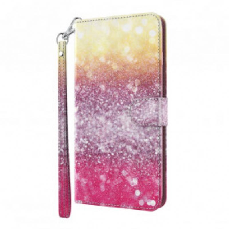 Fliptok Samsung Galaxy S21 Ultra 5G Magenta Glitter Gradiens