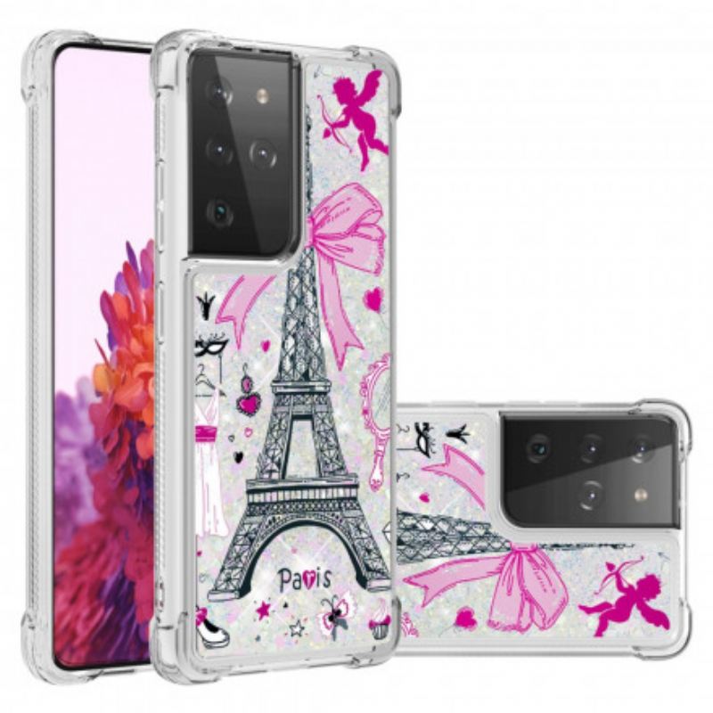 Tok Samsung Galaxy S21 Ultra 5G Az Eiffel-torony Flitterei