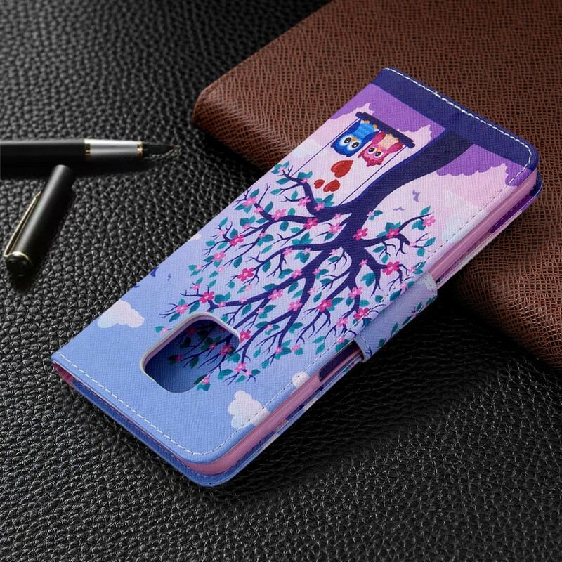 Fliptok / Bőrtok Xiaomi Redmi Note 9S / 9 Pro Baglyok A Swing