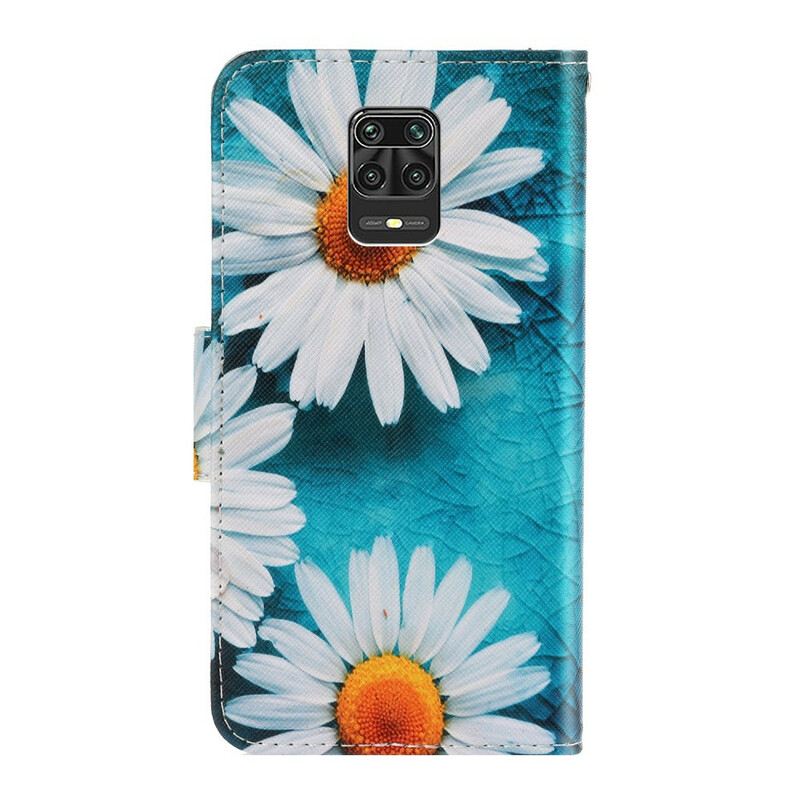 Fliptok / Bőrtok Xiaomi Redmi Note 9S / 9 Pro szíjjal Thong Daisies