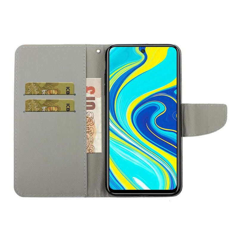 Fliptok / Bőrtok Xiaomi Redmi Note 9S / 9 Pro szíjjal Thong Daisies