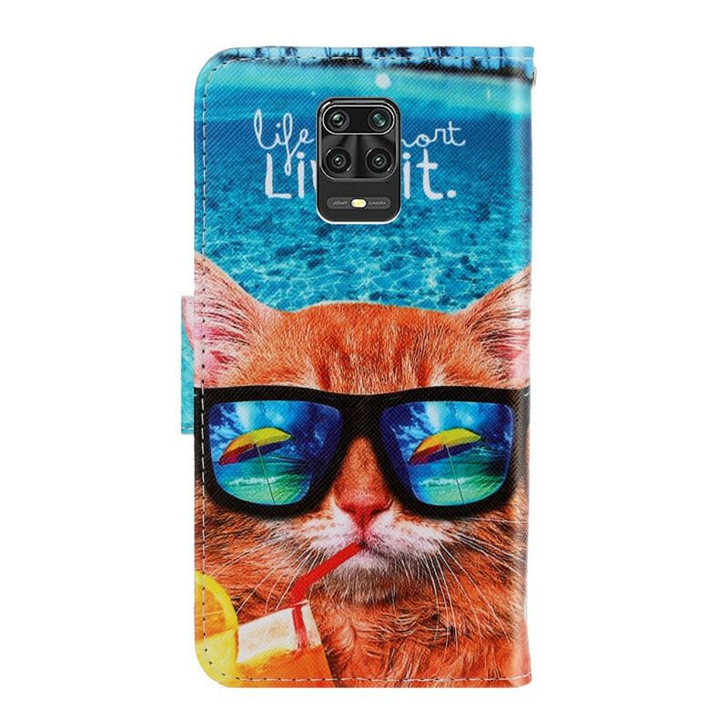 Kinyitható Tokok Xiaomi Redmi Note 9S / 9 Pro szíjjal Cat Live It Strappy