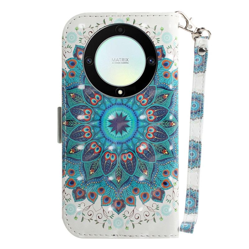 Fliptok Honor Magic 5 Lite szíjjal Pántos Mandala