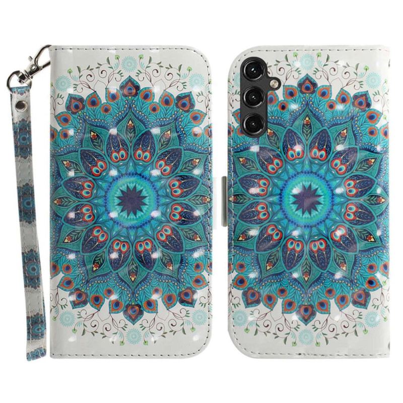 Fliptok / Bőrtok Samsung Galaxy A14 / A14 5G szíjjal Pántos Mandala