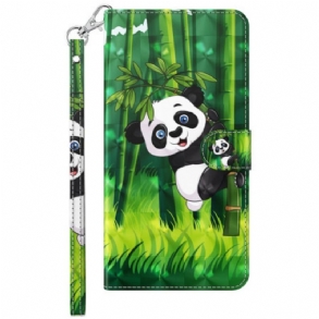 Fliptok Samsung Galaxy A14 / A14 5G Panda Love With Lanyard