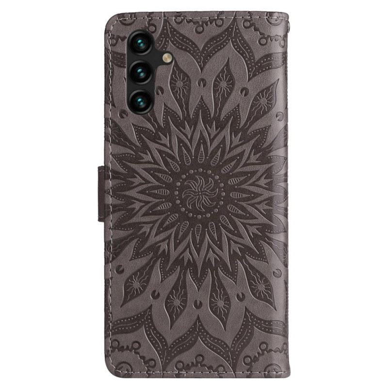 Kinyitható Tokok Samsung Galaxy A14 / A14 5G Mandala Nap Zsinórral