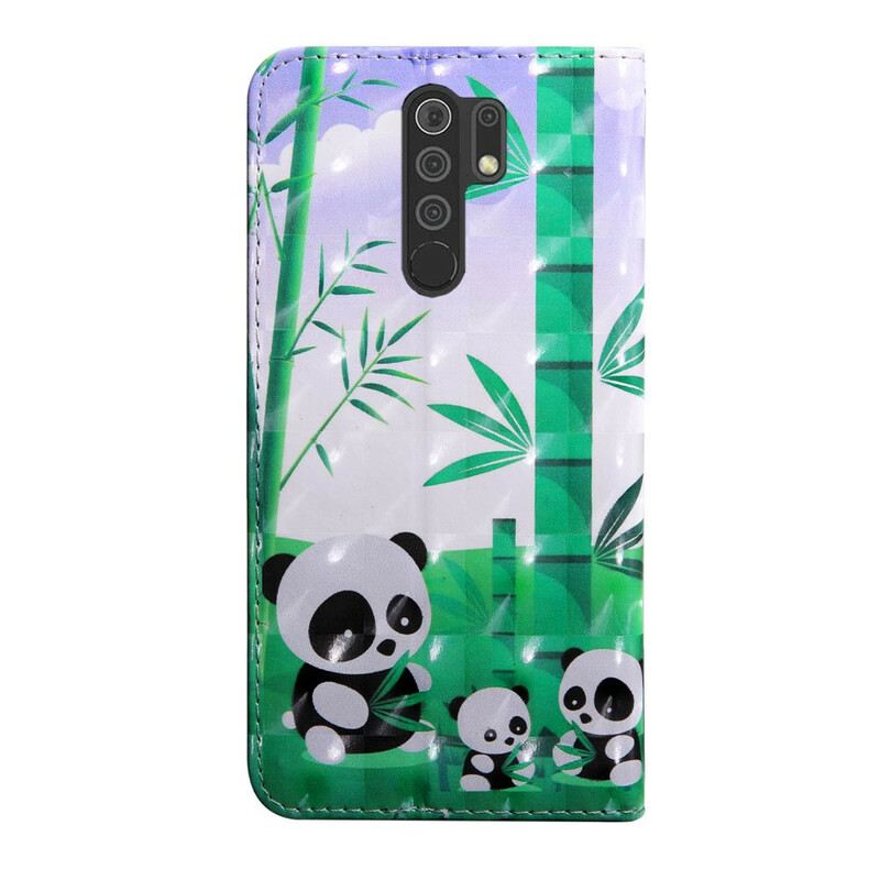 Fliptok / Bőrtok Xiaomi Redmi 9 Panda Család