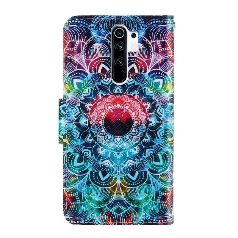 Fliptok / Bőrtok Xiaomi Redmi 9 szíjjal Feltűnő Strappy Mandala