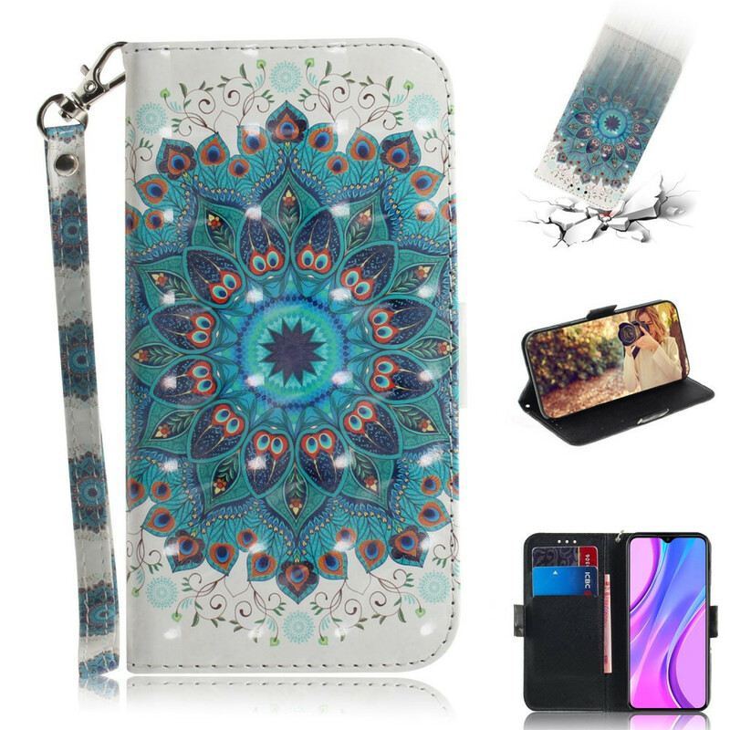 Fliptok / Bőrtok Xiaomi Redmi 9 szíjjal Mesteri Mandala Szíjjal