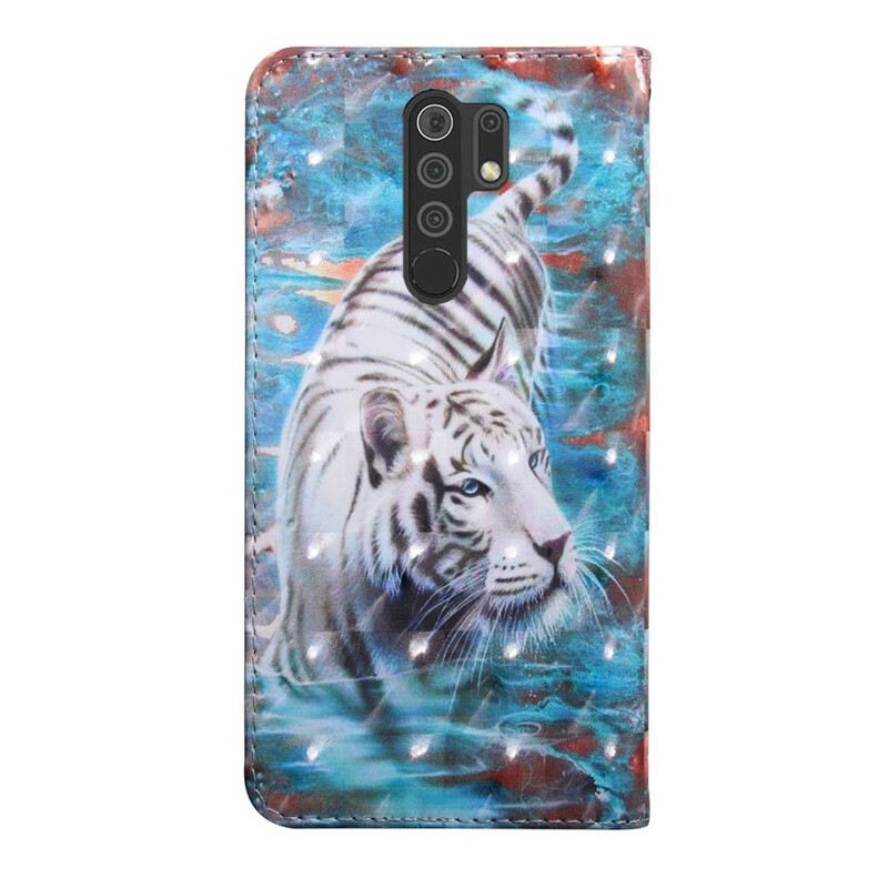 Fliptok / Bőrtok Xiaomi Redmi 9 Tigris A Vízben