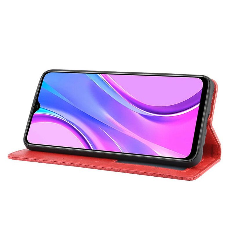 Fliptok Xiaomi Redmi 9 Bőrtok Stilizált Vintage Bőrhatás