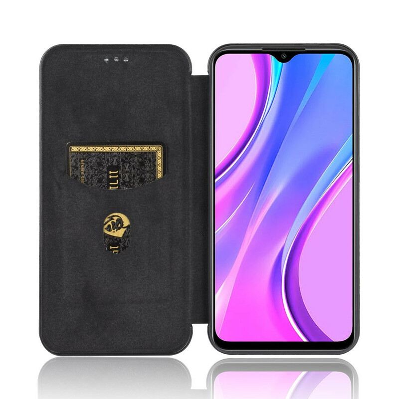 Fliptok Xiaomi Redmi 9 Bőrtok Színes Karbon Szilikon