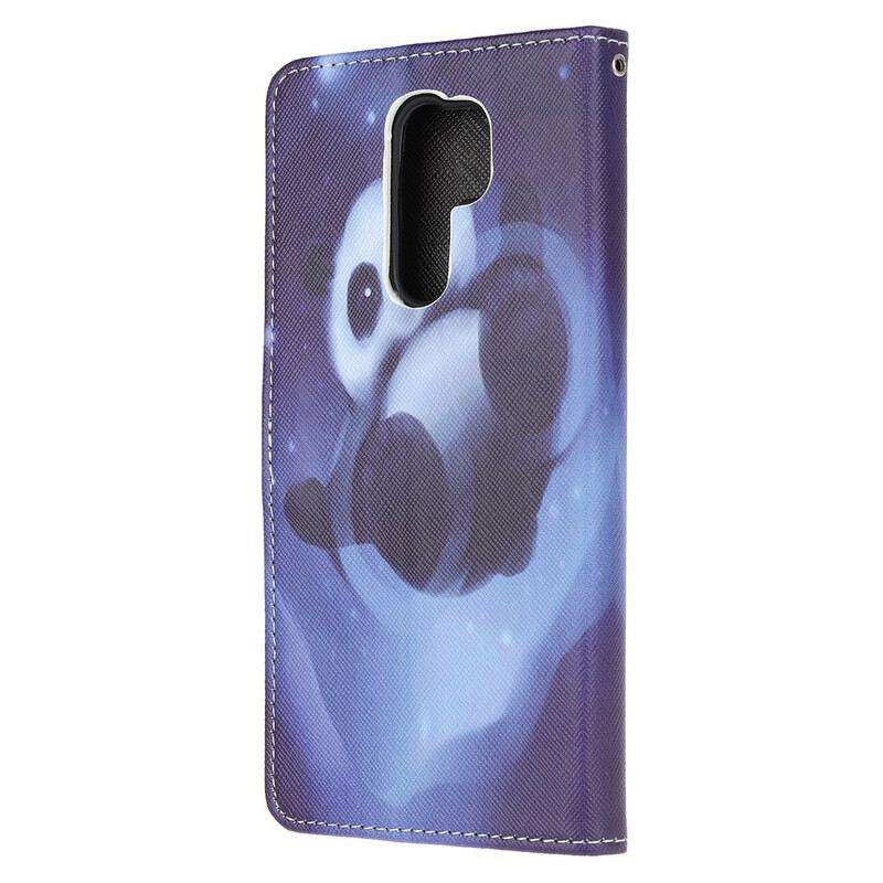 Kinyitható Tokok Xiaomi Redmi 9 szíjjal Panda Space Kötéllel