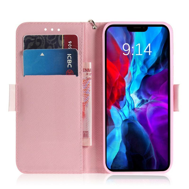 Fliptok iPhone 12 Mini szíjjal Pántos Szivattyú