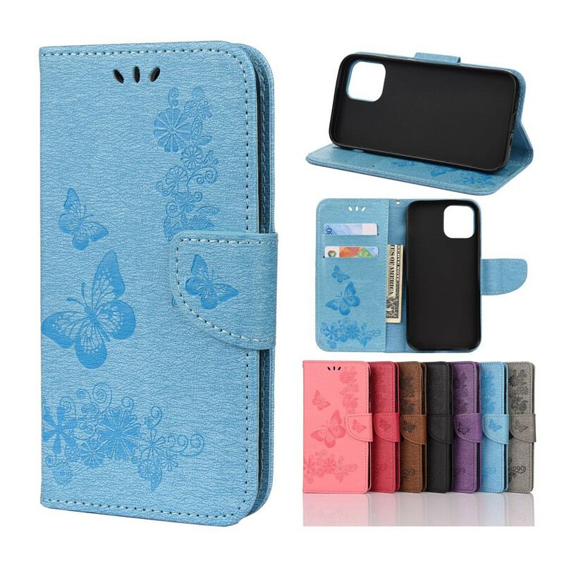 Kinyitható Tokok iPhone 12 Mini szíjjal Splendid Strap Butterflies