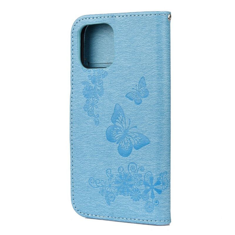 Kinyitható Tokok iPhone 12 Mini szíjjal Splendid Strap Butterflies