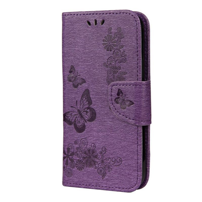 Kinyitható Tokok iPhone 12 Mini szíjjal Splendid Strap Butterflies