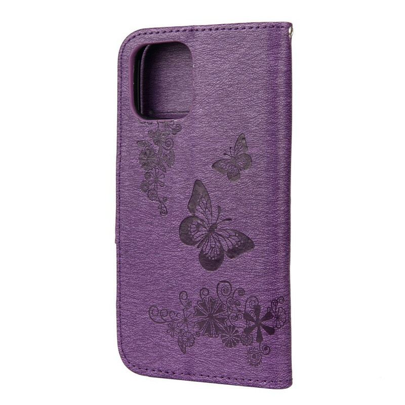 Kinyitható Tokok iPhone 12 Mini szíjjal Splendid Strap Butterflies