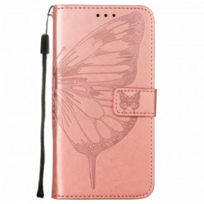 Fliptok / Bőrtok Samsung Galaxy A22 5G Butterfly Design Zsinórral