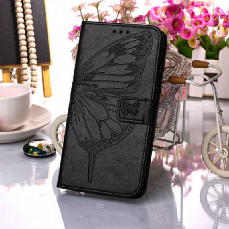 Fliptok / Bőrtok Samsung Galaxy A22 5G Butterfly Design Zsinórral