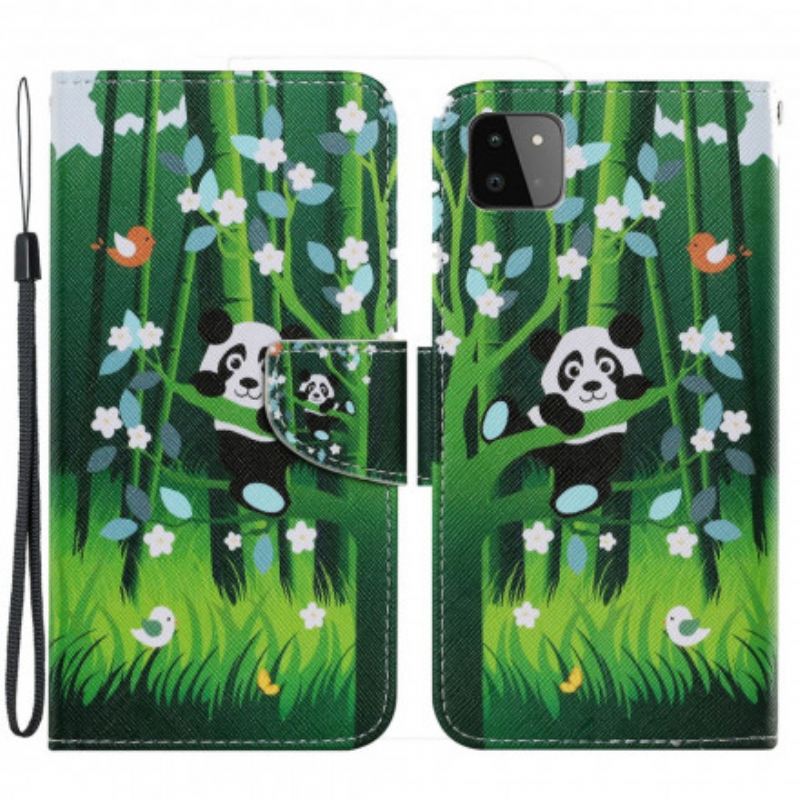 Fliptok / Bőrtok Samsung Galaxy A22 5G Panda Séta