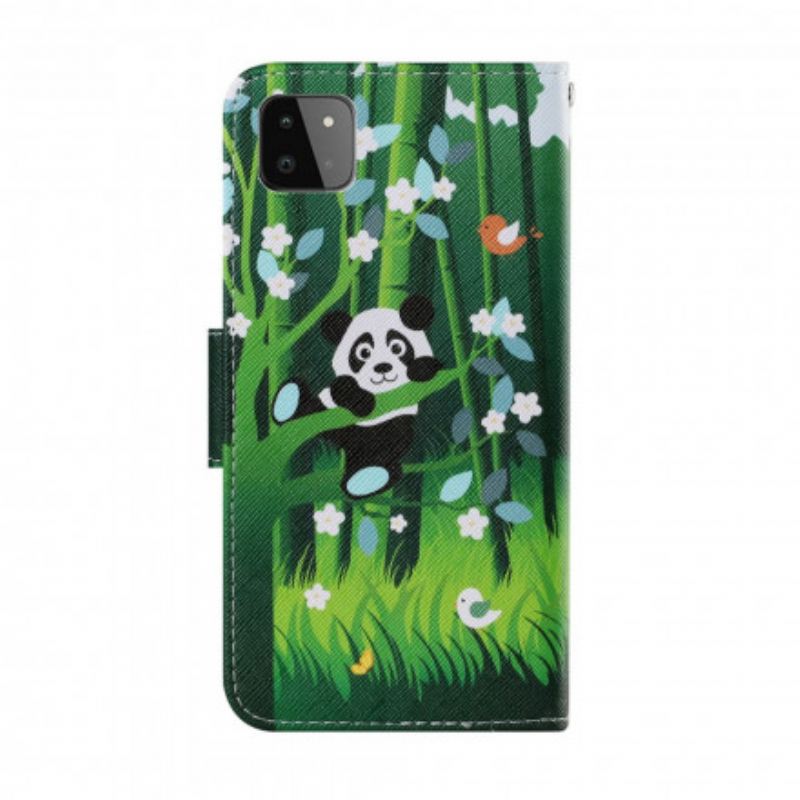 Fliptok / Bőrtok Samsung Galaxy A22 5G Panda Séta