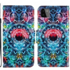 Fliptok / Bőrtok Samsung Galaxy A22 5G szíjjal Feltűnő Strappy Mandala