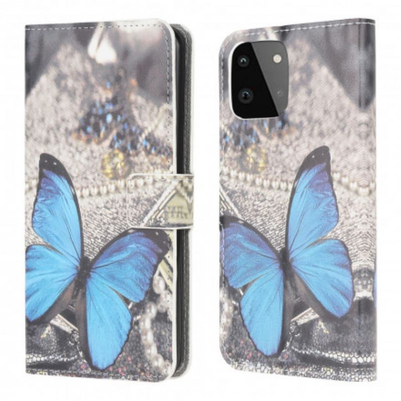 Kinyitható Tokok Samsung Galaxy A22 5G Butterfly Prestige Blue