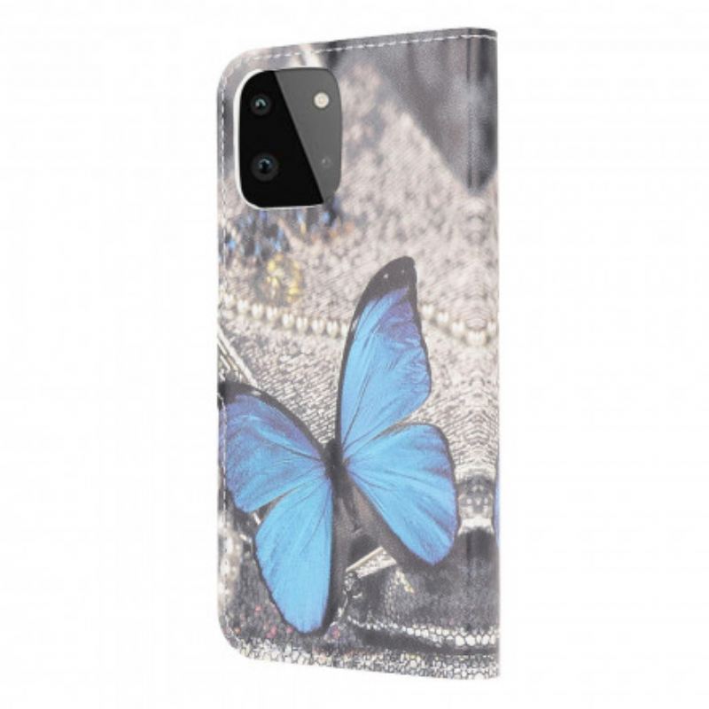 Kinyitható Tokok Samsung Galaxy A22 5G Butterfly Prestige Blue