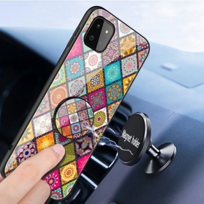 Tok Samsung Galaxy A22 5G Patchwork Mágneses Tartó