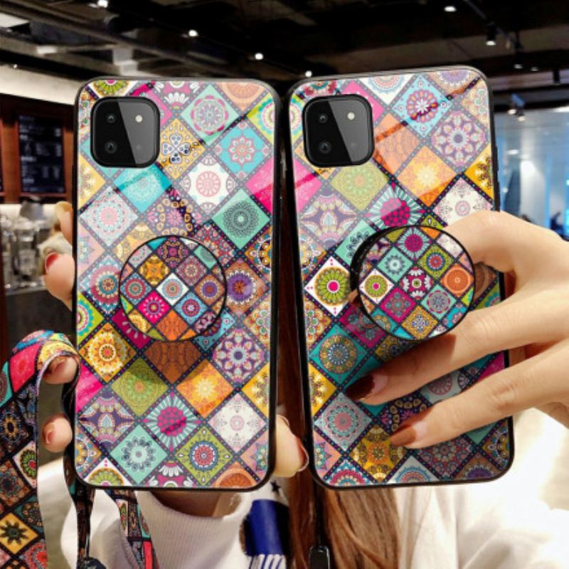 Tok Samsung Galaxy A22 5G Patchwork Mágneses Tartó