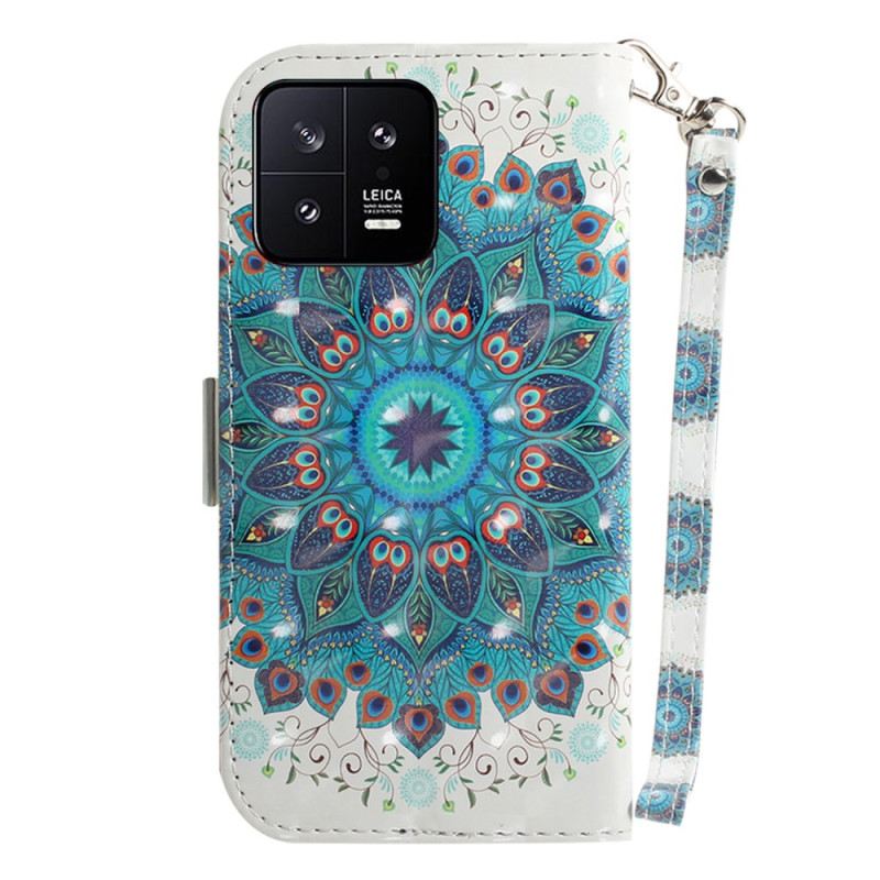 Fliptok / Bőrtok Xiaomi 13 szíjjal Pántos Mandala