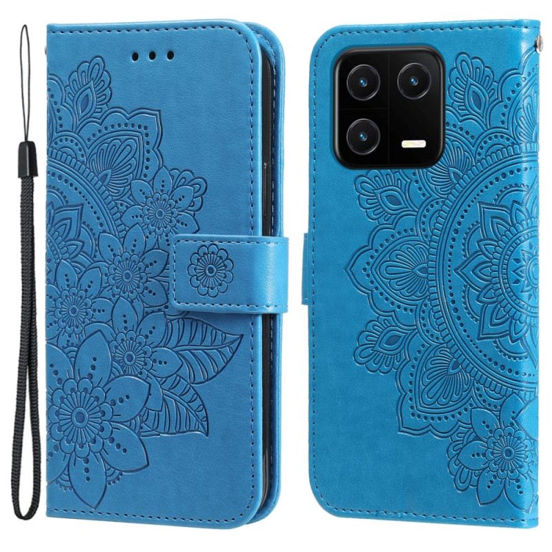 Fliptok / Bőrtok Xiaomi 13 szíjjal Pántos Mandala