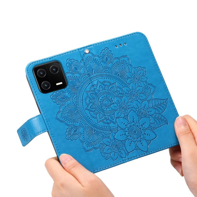 Fliptok / Bőrtok Xiaomi 13 szíjjal Pántos Mandala