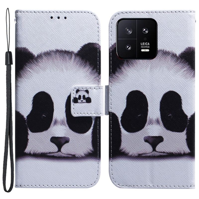 Fliptok / Bőrtok Xiaomi 13 szíjjal Pántos Panda